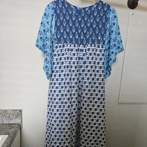 Hand-block printed organic cotton dress